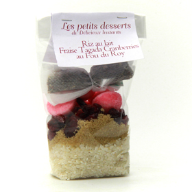 Riz au lait fraise tagada canneberge